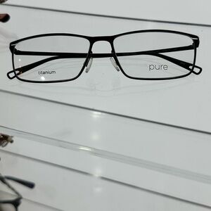 Titanium Pure Black Men's Glasses